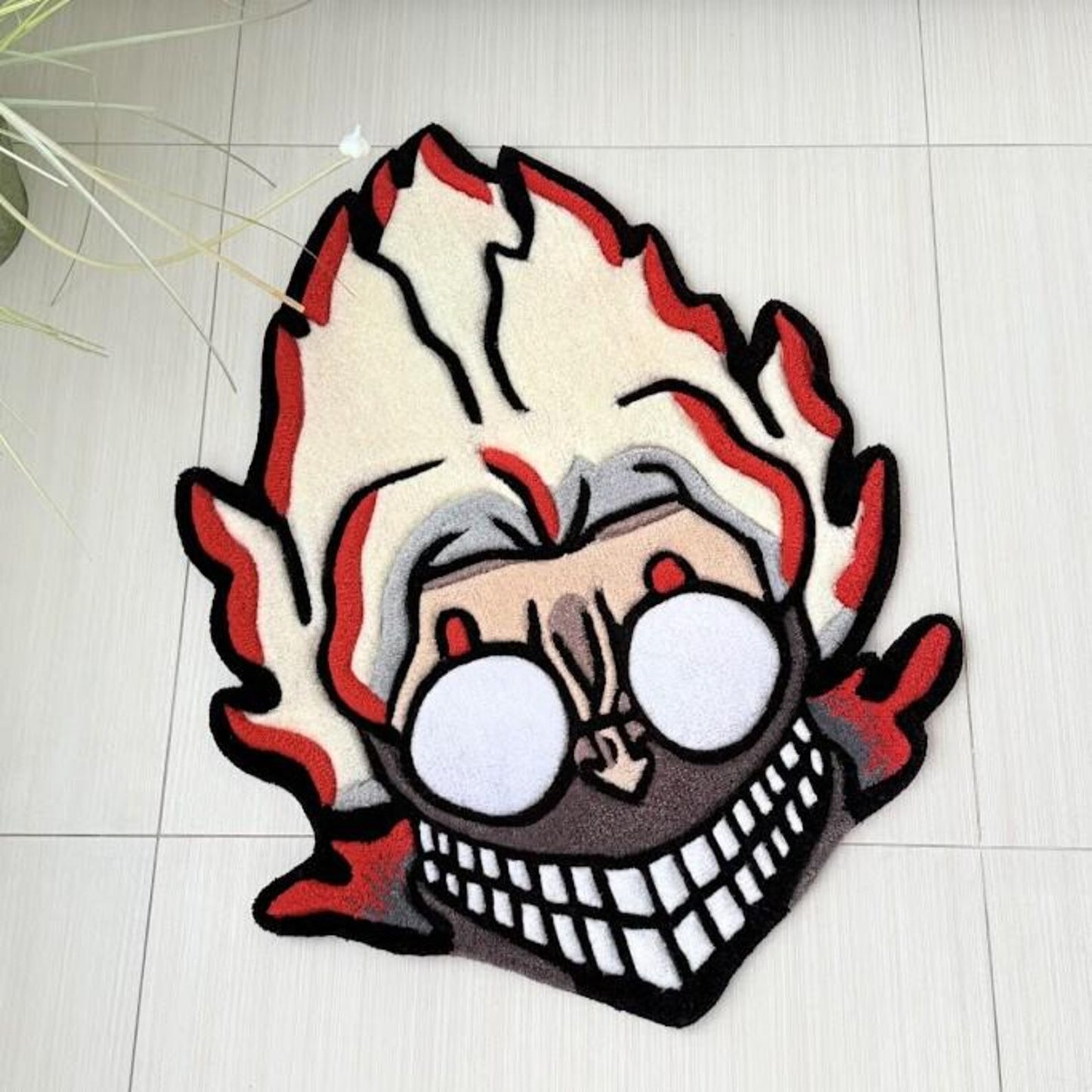 Blue Wavy Abstract Art Rug DOMYRUGS