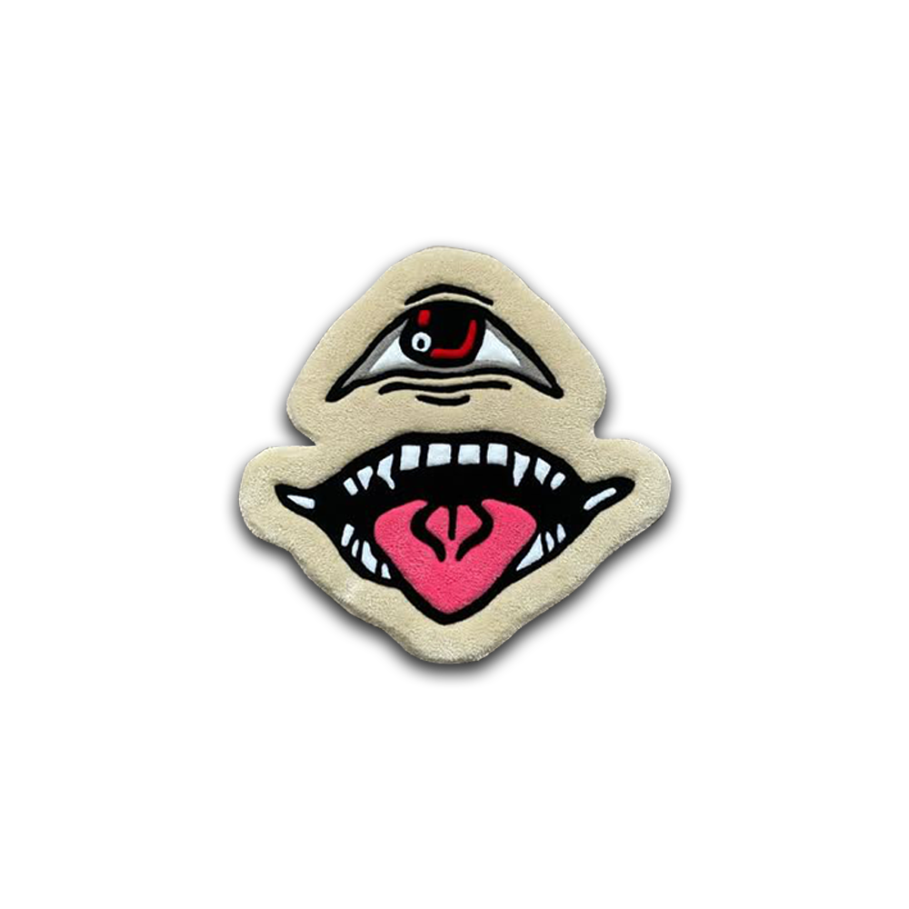 Blue Wavy Abstract Art Rug DOMYRUGS