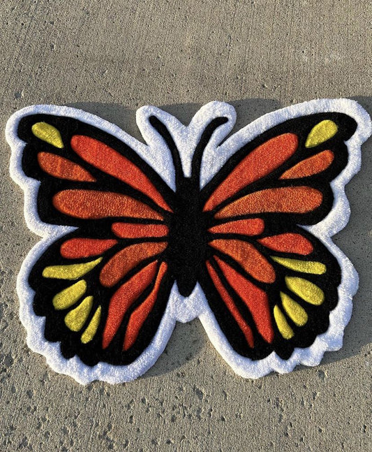 Orange Butterfly Rug by DOMYRUGS