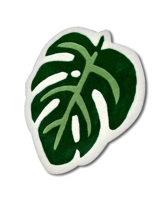 Green Monstera Leaf Rug by DOMYRUGS
