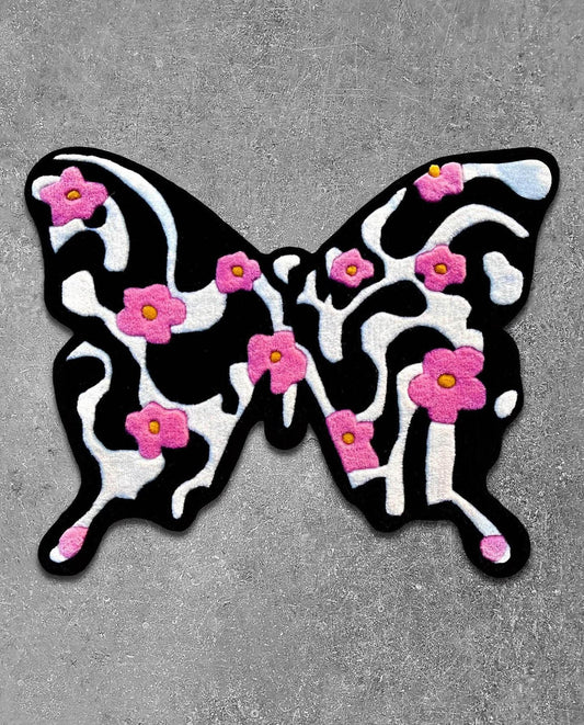 Black and White Butterfly Rug by DOMYRUGS