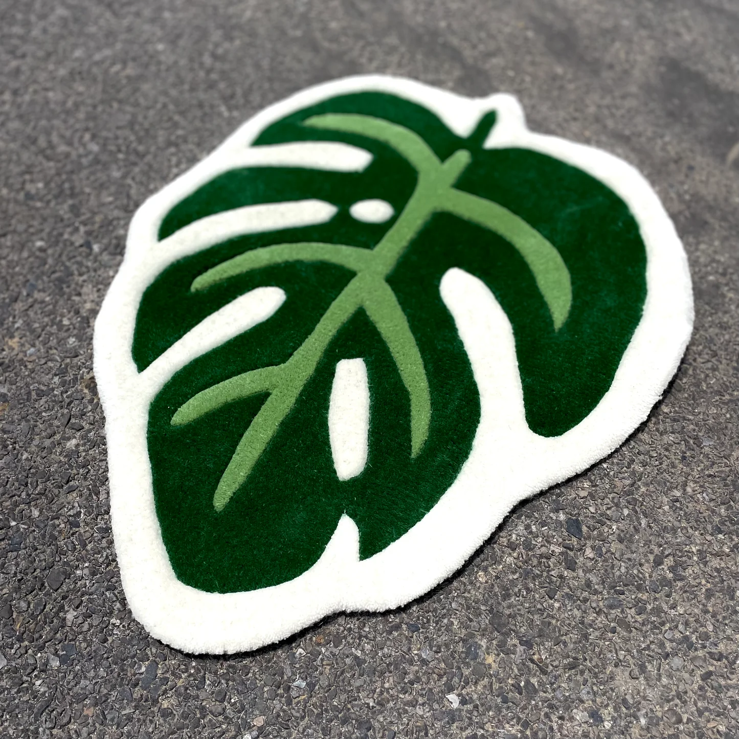 Green Monstera Leaf Rug by DOMYRUGS