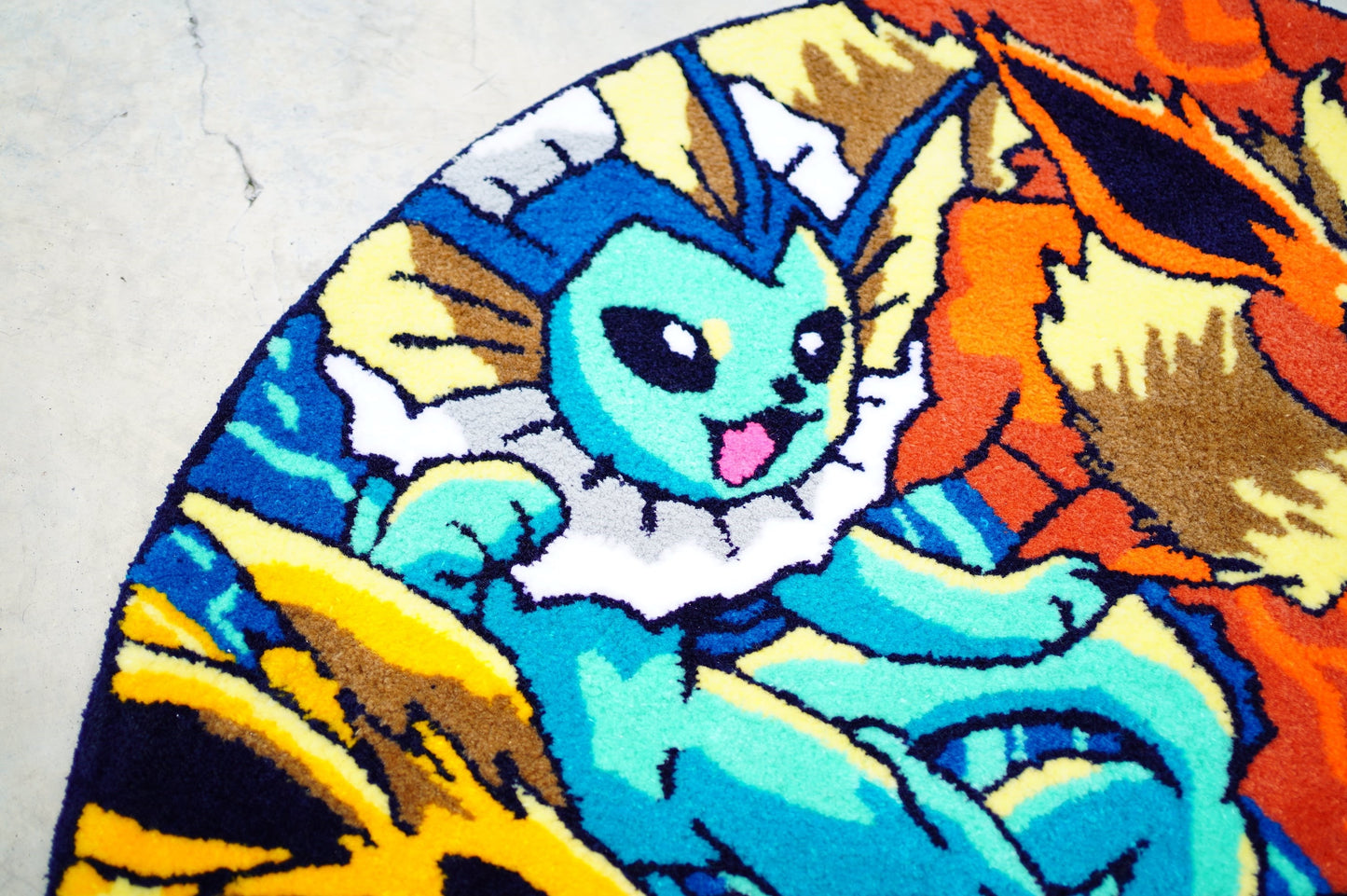 Blue Wavy Abstract Art Rug DOMYRUGS