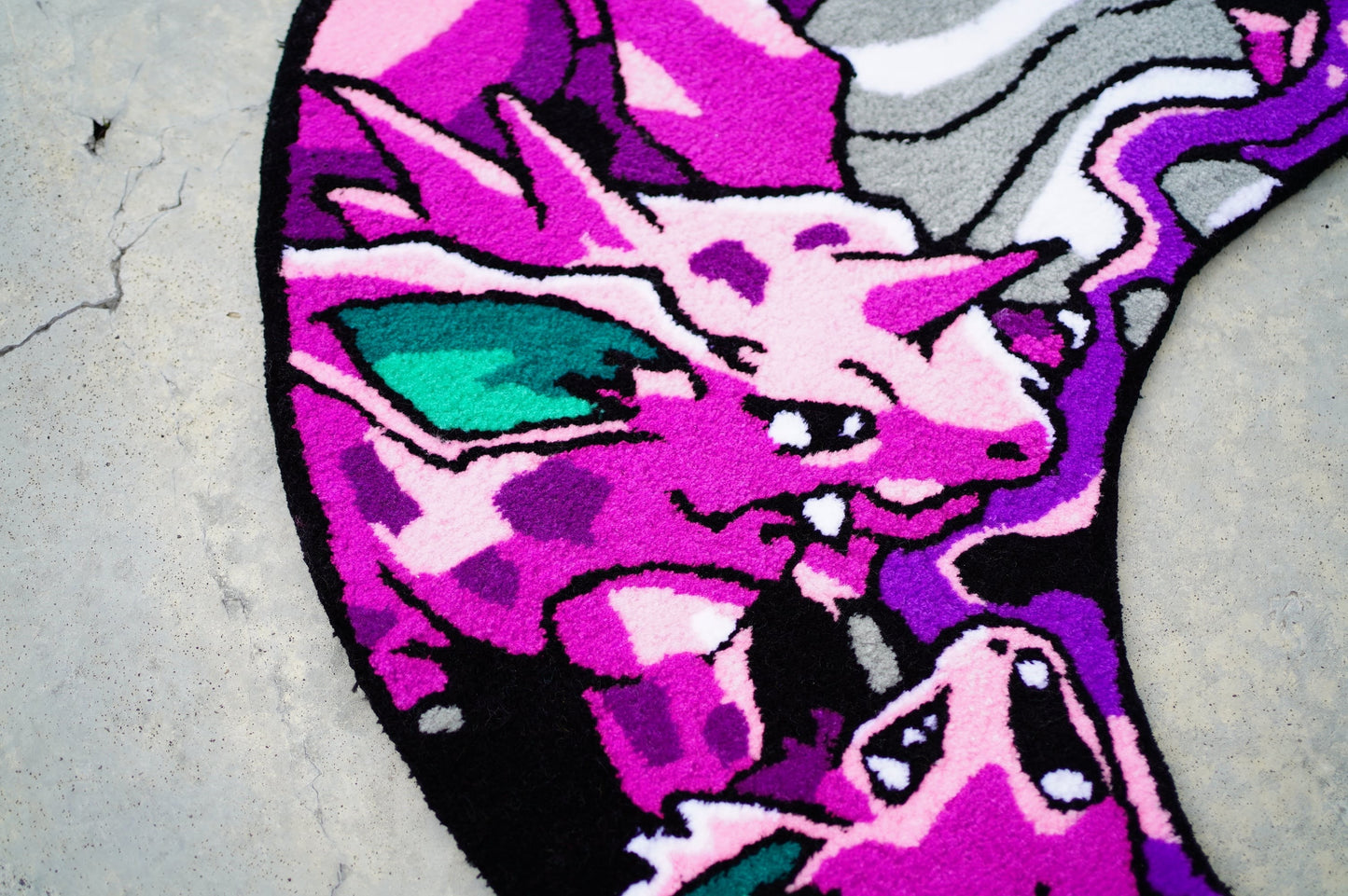 Blue Wavy Abstract Art Rug DOMYRUGS