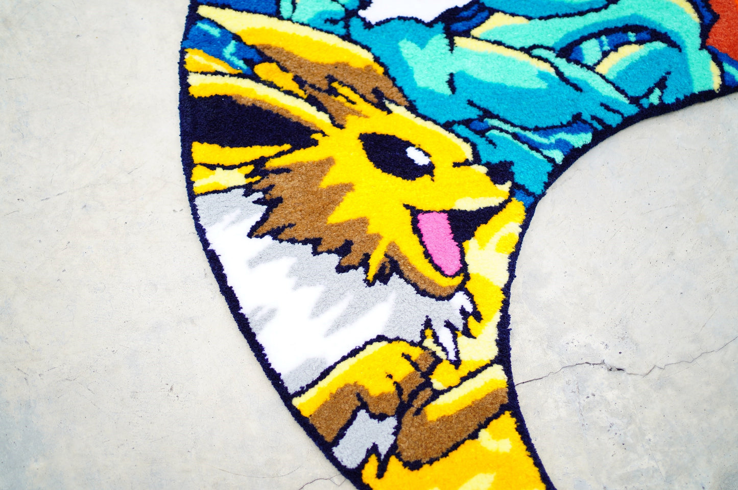 Blue Wavy Abstract Art Rug DOMYRUGS