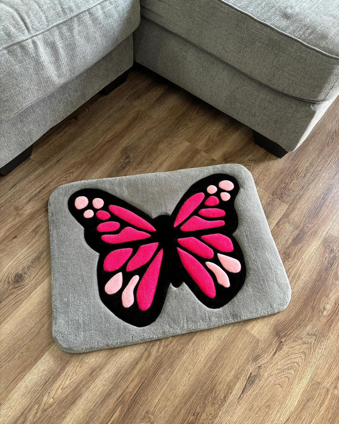 Pink Butterfly Rug by DOMYRUGS