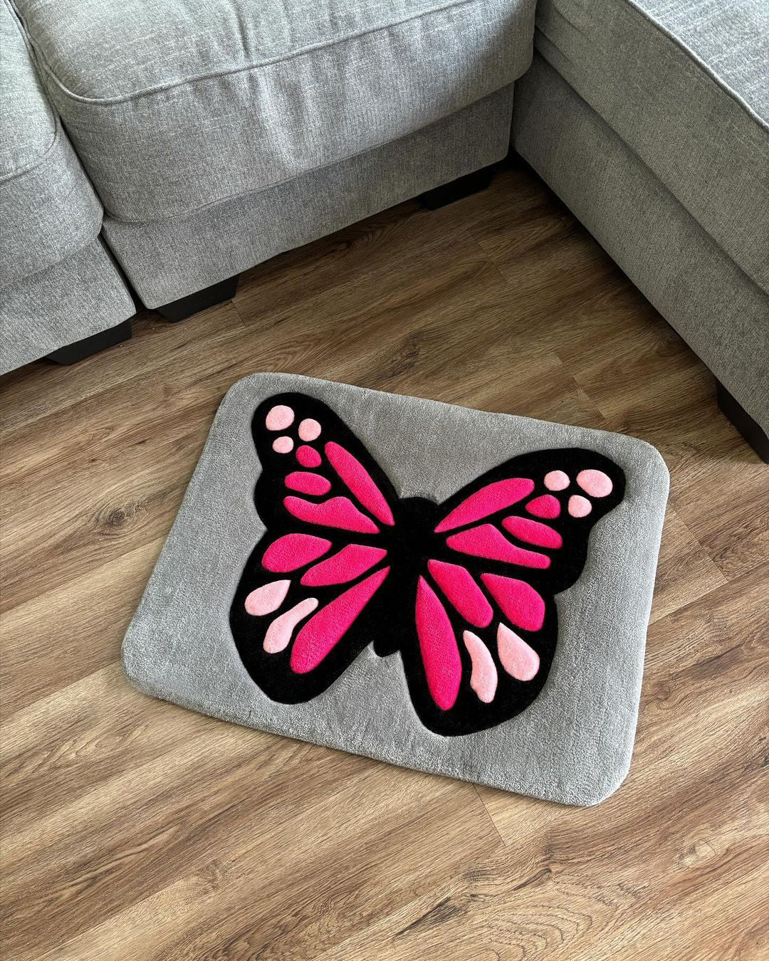 Pink Butterfly Rug by DOMYRUGS
