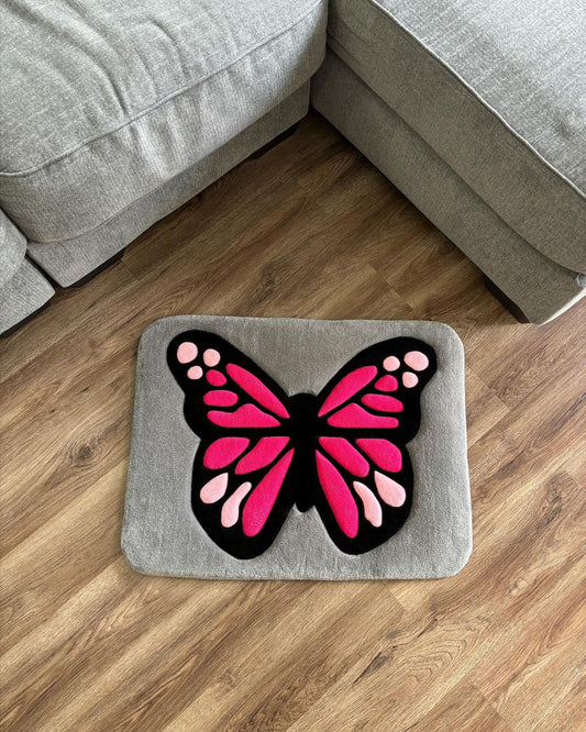 Pink Butterfly Rug by DOMYRUGS