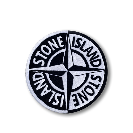 Stone Island Black and White Rug by DOMYRUGS