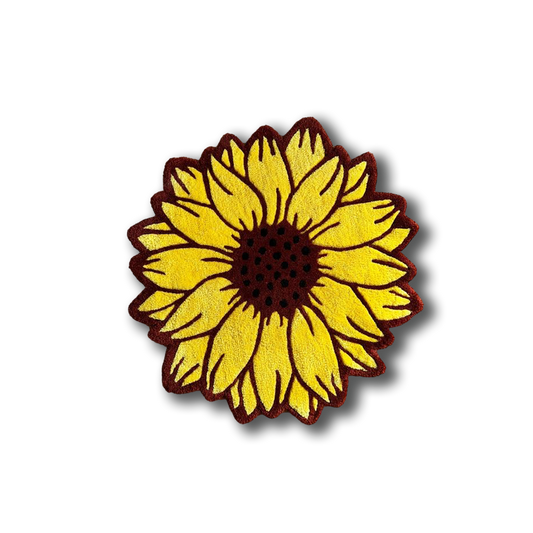 Yellow Sunflower Flower Rug by DOMYRUGS