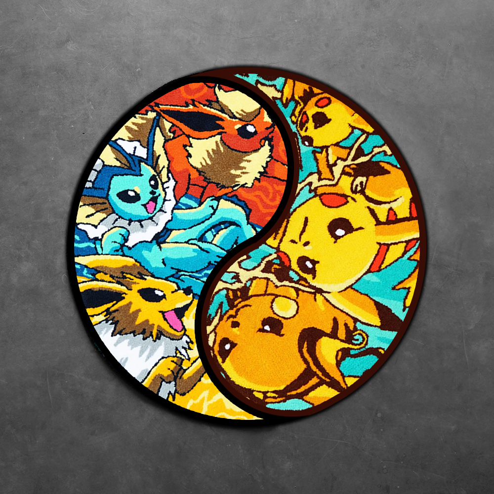 Blue Wavy Abstract Art Rug DOMYRUGS