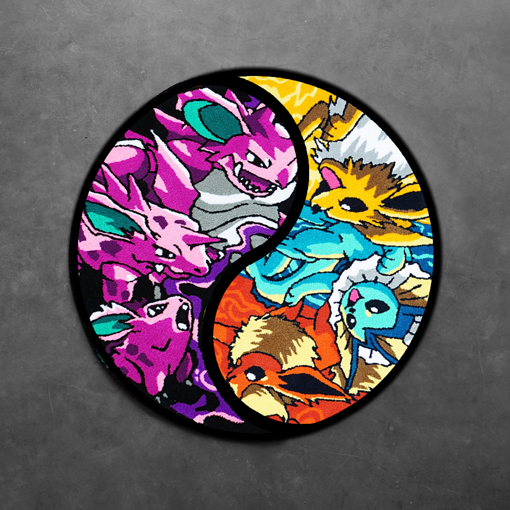 Blue Wavy Abstract Art Rug DOMYRUGS