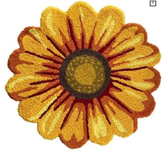 Sunflower Flower Rug by DOMYRUGS