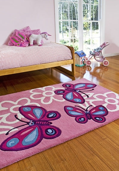 Pink Butterfly rug by DOMYRUGS
