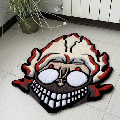 Blue Wavy Abstract Art Rug DOMYRUGS