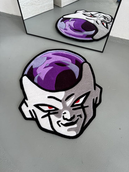 Blue Wavy Abstract Art Rug DOMYRUGS