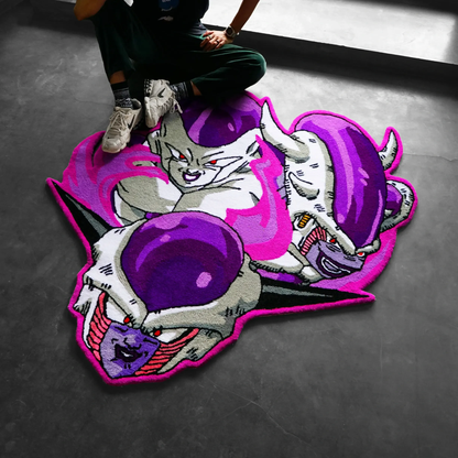 Blue Wavy Abstract Art Rug DOMYRUGS