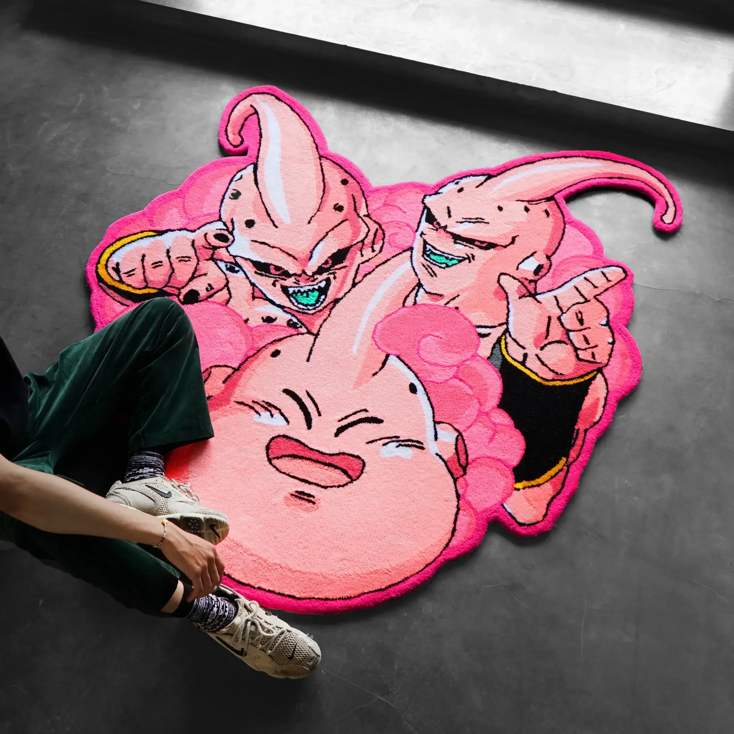 Blue Wavy Abstract Art Rug DOMYRUGS