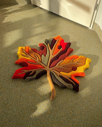 Blue Wavy Abstract Art Rug DOMYRUGS