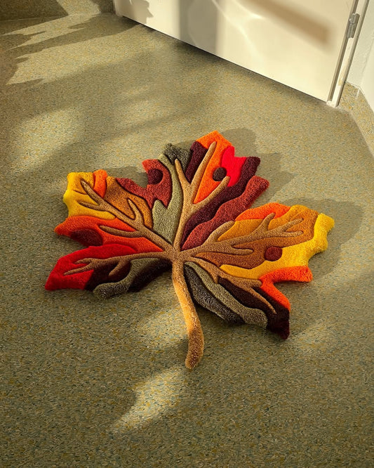 Blue Wavy Abstract Art Rug DOMYRUGS