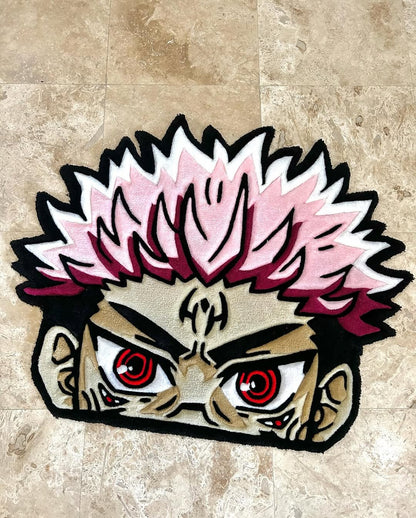 Blue Wavy Abstract Art Rug DOMYRUGS