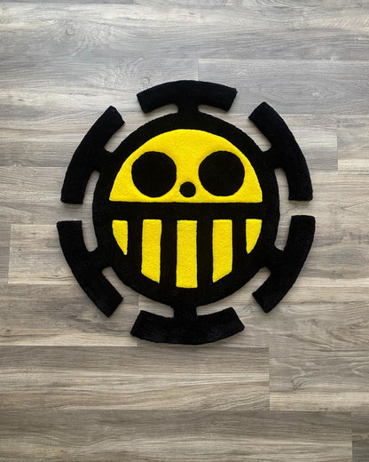 Blue Wavy Abstract Art Rug DOMYRUGS