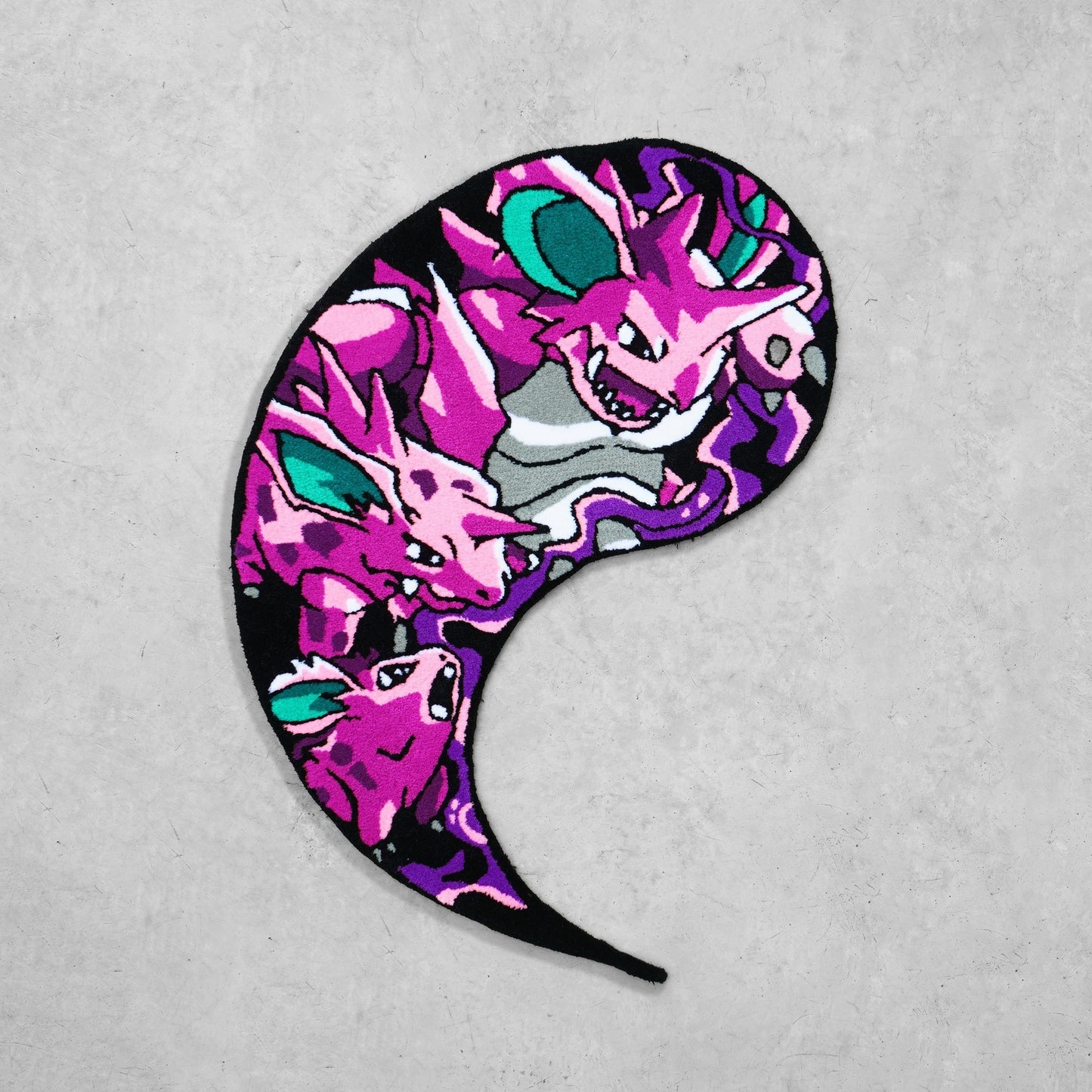 Blue Wavy Abstract Art Rug DOMYRUGS