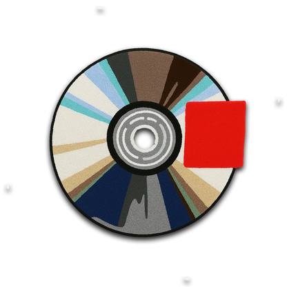 Blue Wavy Abstract Art Rug DOMYRUGS