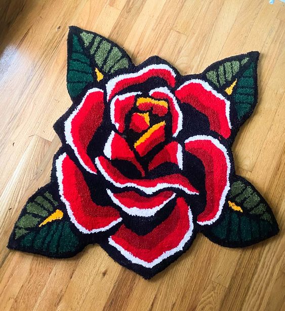 Tapis Rose Tatouage by DOMYRUGS