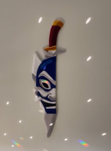 Blue Wavy Abstract Art Rug DOMYRUGS