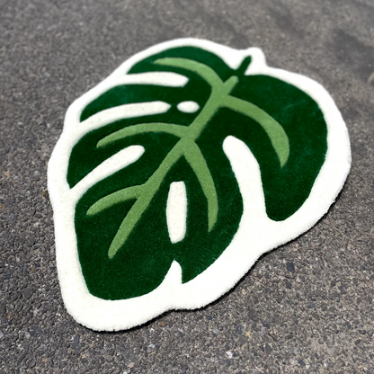 Tapis Feuille Monstera verte by DOMYRUGS