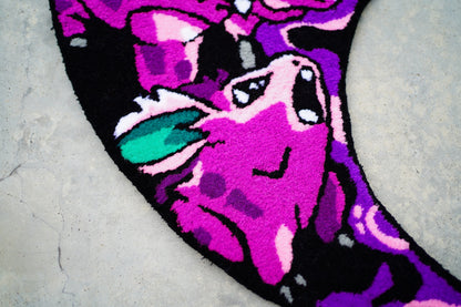 Blue Wavy Abstract Art Rug DOMYRUGS