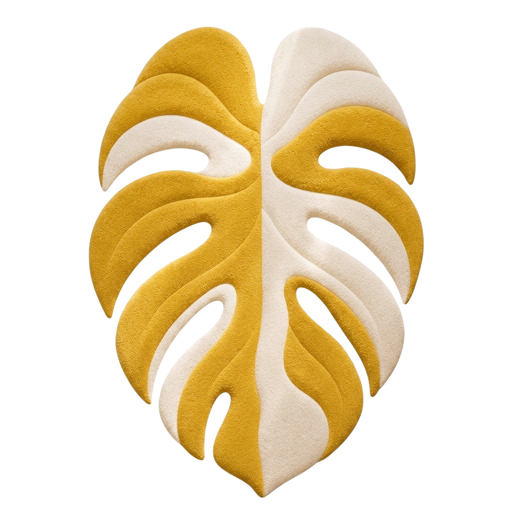 Tapis Feuille Monstera Jaune by DOMYRUGS