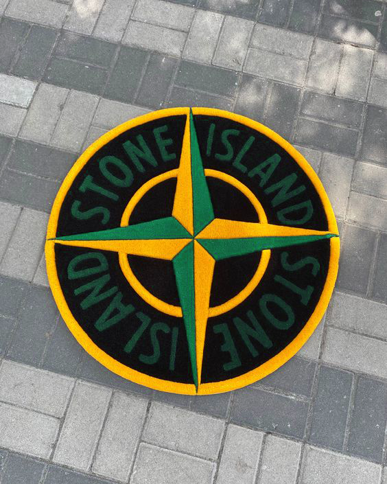 Tapis Stone Island Vert et Jaune by DOMYRUGS