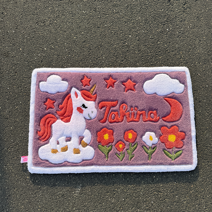 Tapis Prénom Licorne personnalisable by DOMYRUGS