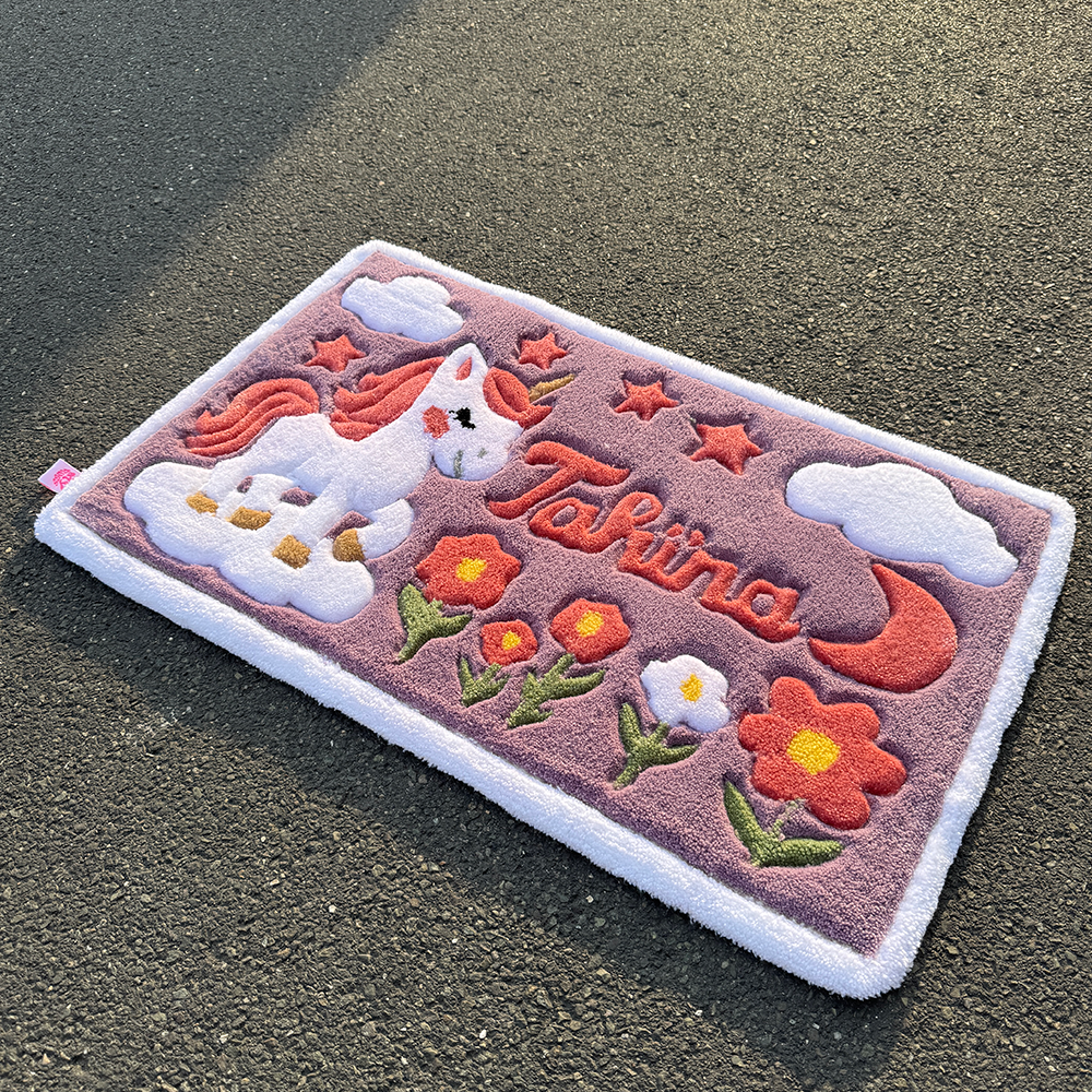 Tapis Prénom Licorne personnalisable by DOMYRUGS