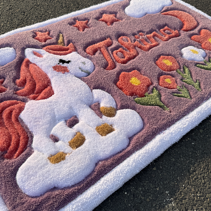 Tapis Prénom Licorne personnalisable by DOMYRUGS