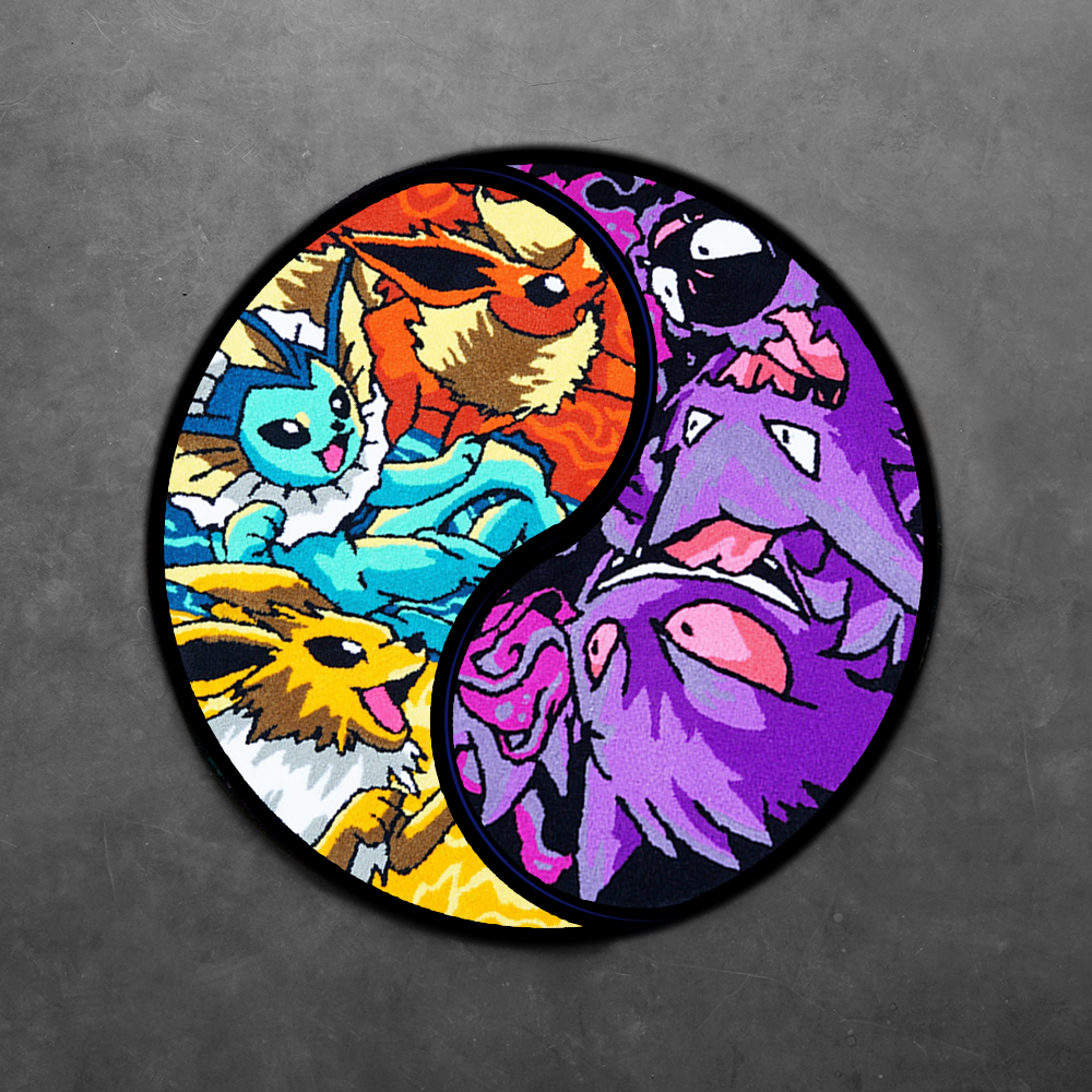 Blue Wavy Abstract Art Rug DOMYRUGS