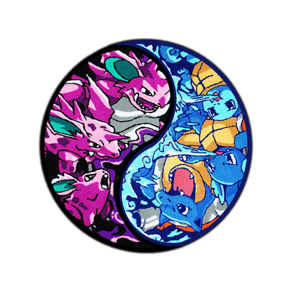 Blue Wavy Abstract Art Rug DOMYRUGS