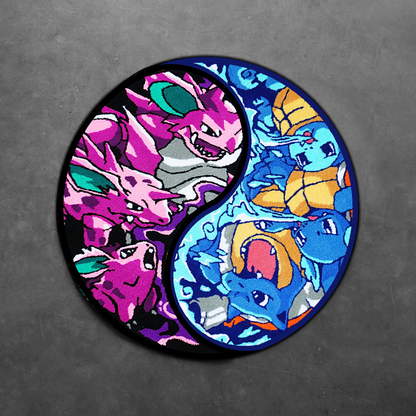 Blue Wavy Abstract Art Rug DOMYRUGS