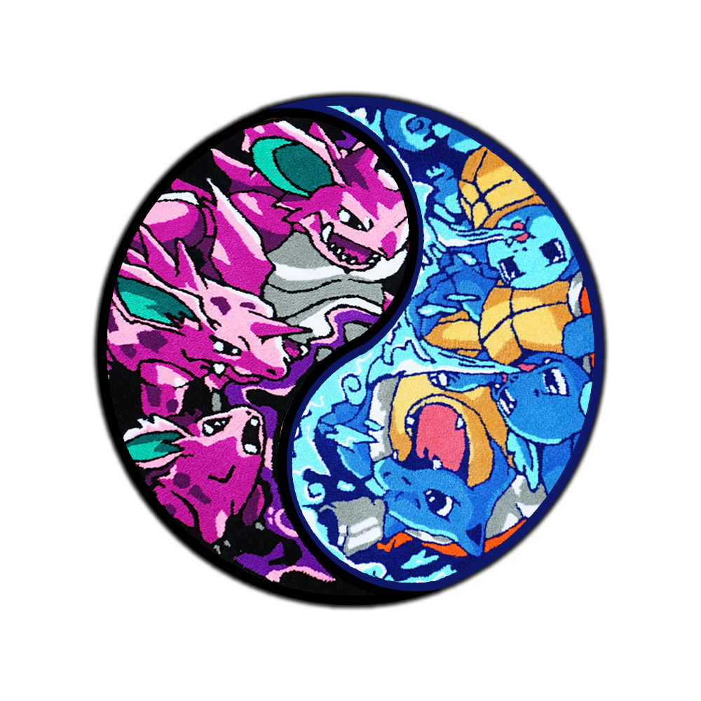 Blue Wavy Abstract Art Rug DOMYRUGS