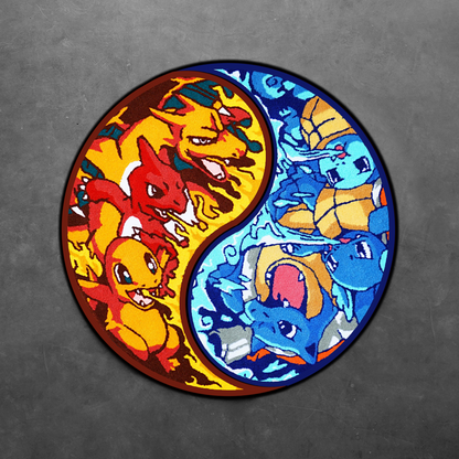 Blue Wavy Abstract Art Rug DOMYRUGS