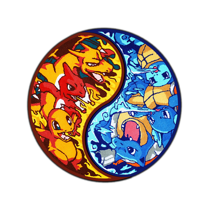 Blue Wavy Abstract Art Rug DOMYRUGS