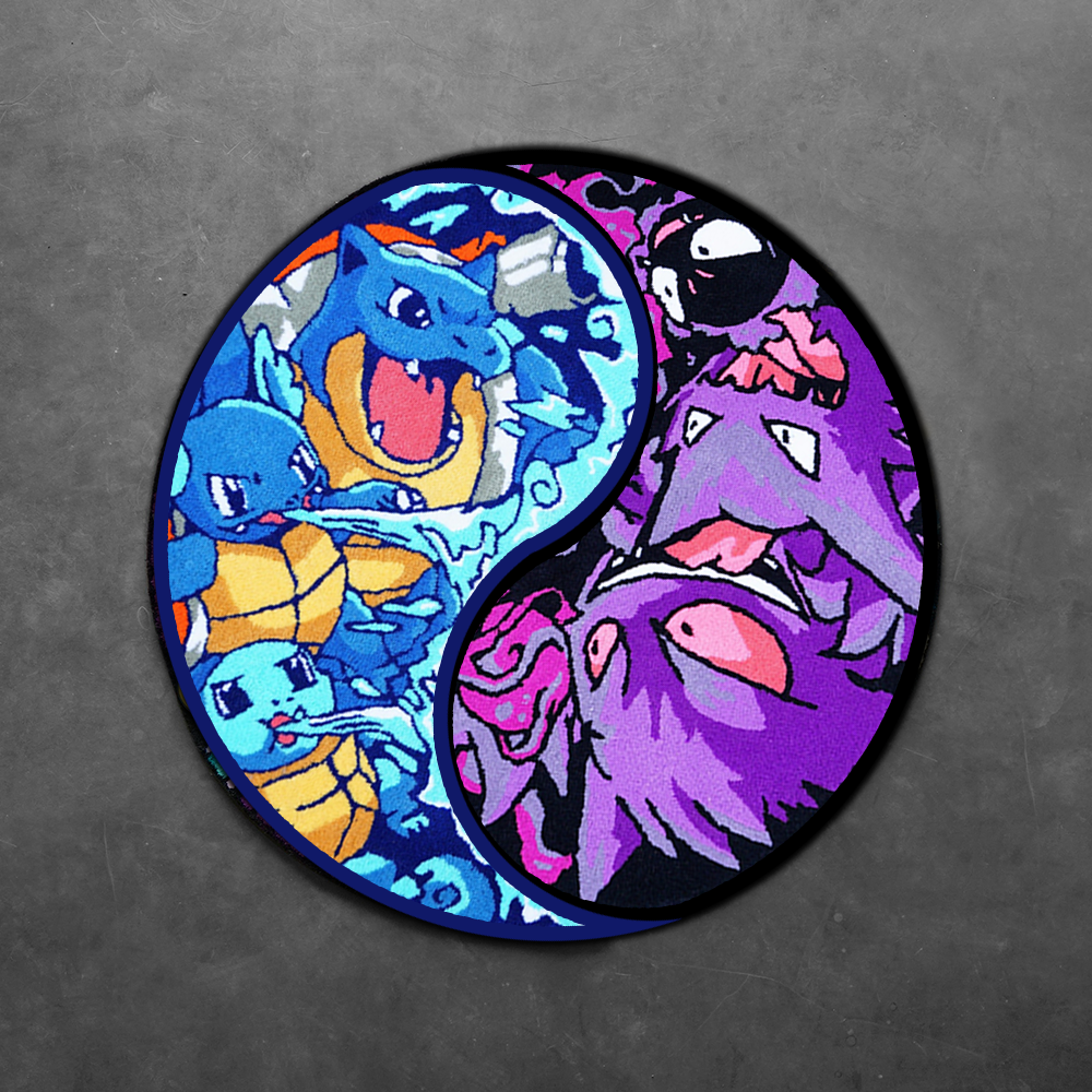 Blue Wavy Abstract Art Rug DOMYRUGS