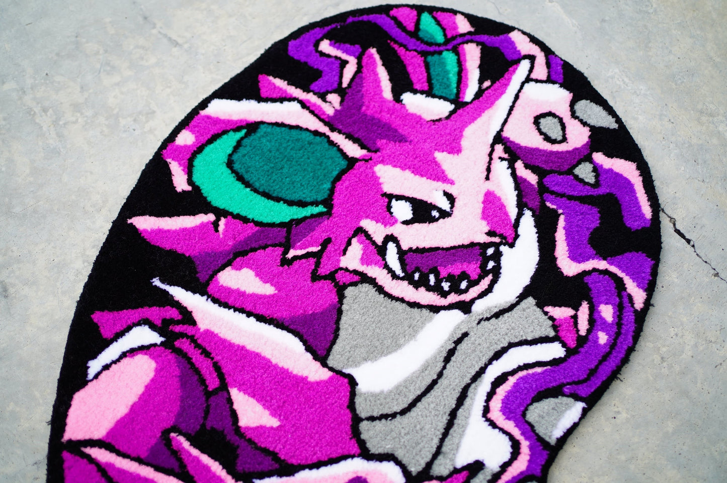 Blue Wavy Abstract Art Rug DOMYRUGS