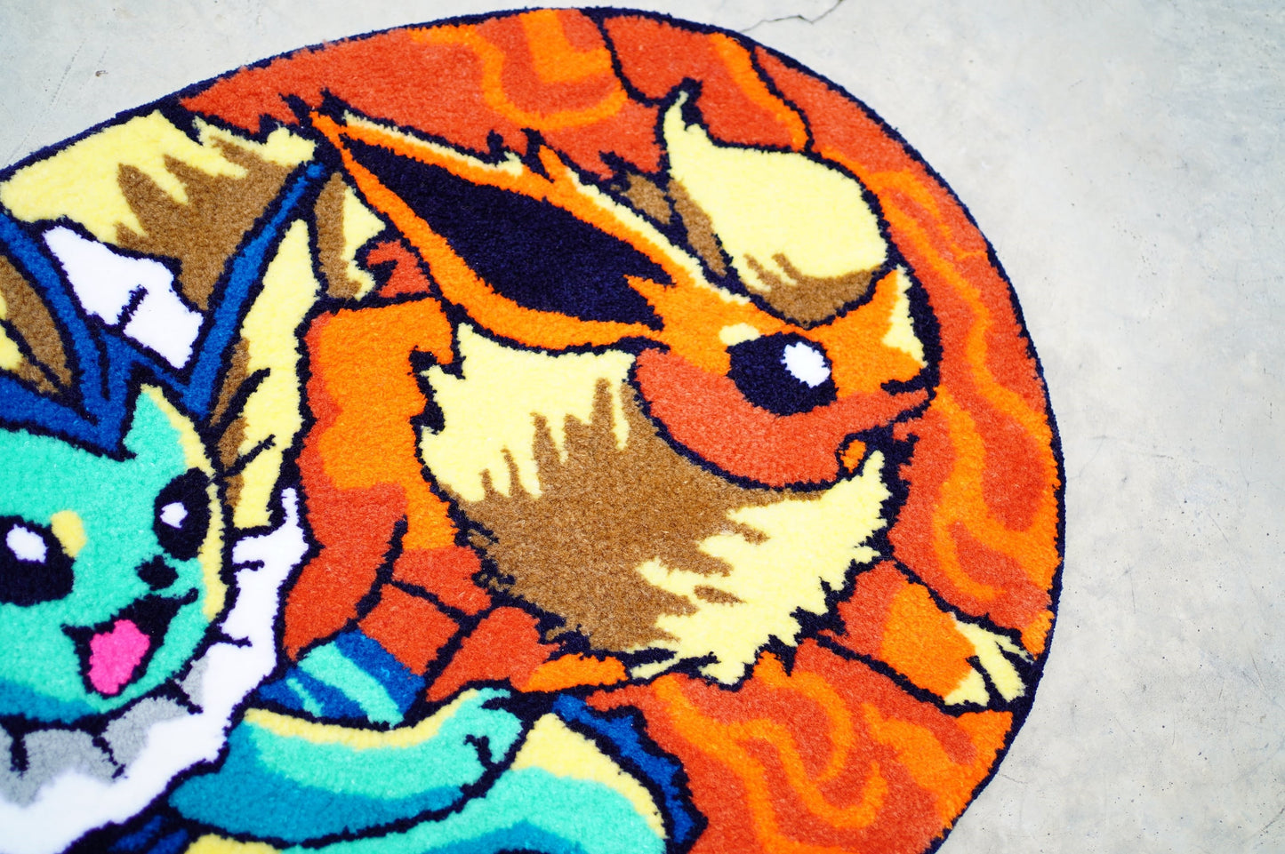 Blue Wavy Abstract Art Rug DOMYRUGS