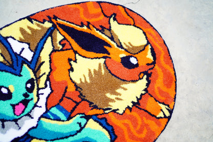 Blue Wavy Abstract Art Rug DOMYRUGS