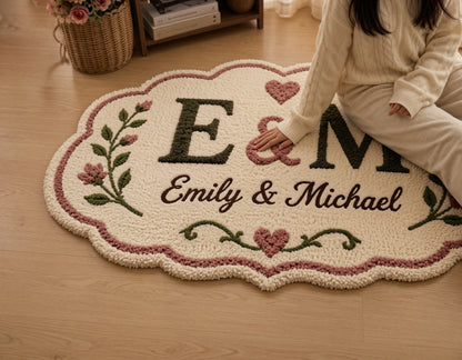 Tapis Prenom Mariage personnalisable by DOMYRUGS
