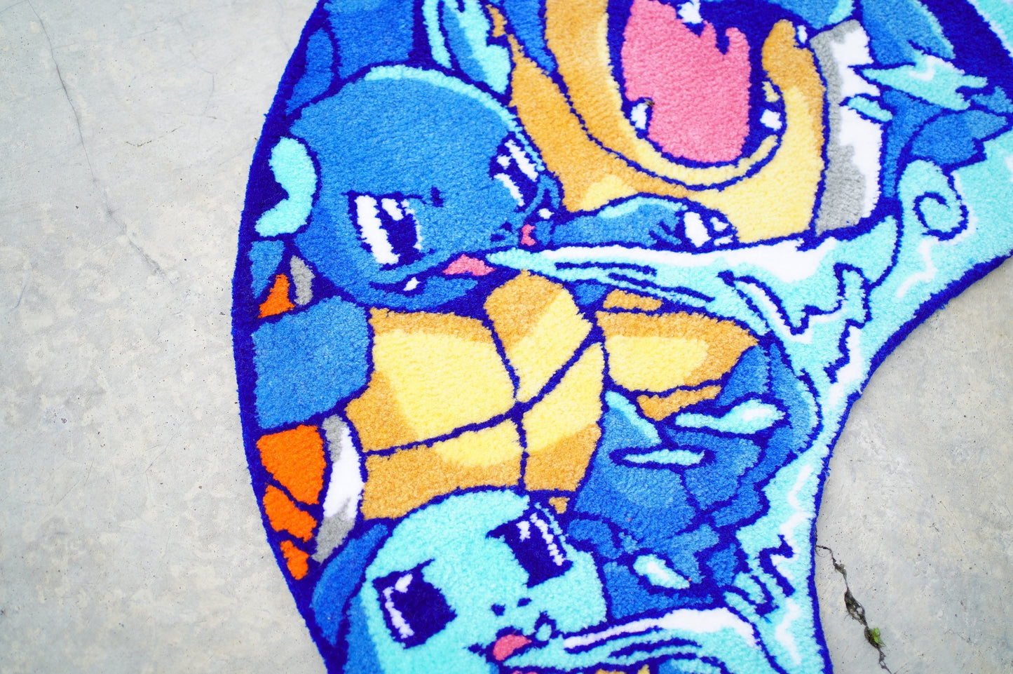 Blue Wavy Abstract Art Rug DOMYRUGS